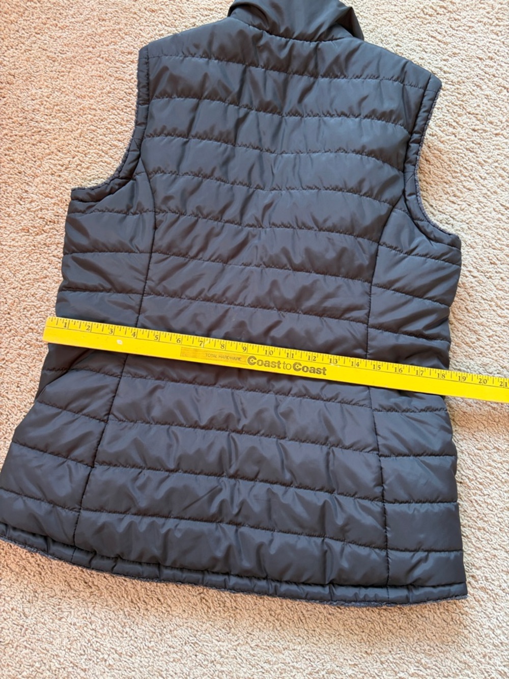 Free Country reversible vest black nylon/ dark gray plush pockets women’s M - Picture 6 of 8